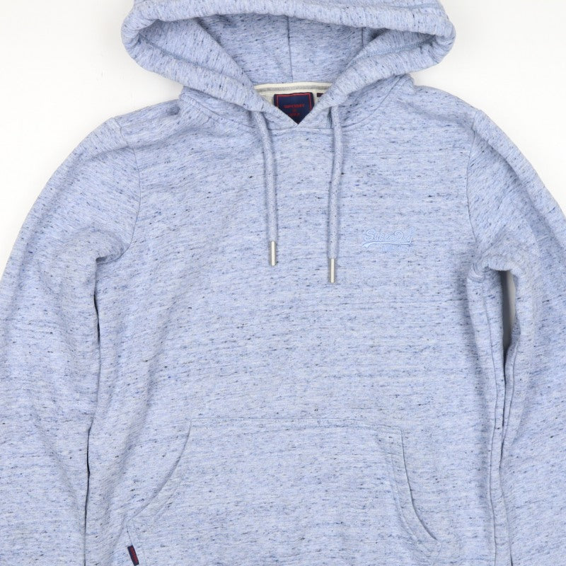 Superdry Women’s Blue UK 10 Pullover Hoodie Logo Drawstring Pockets
