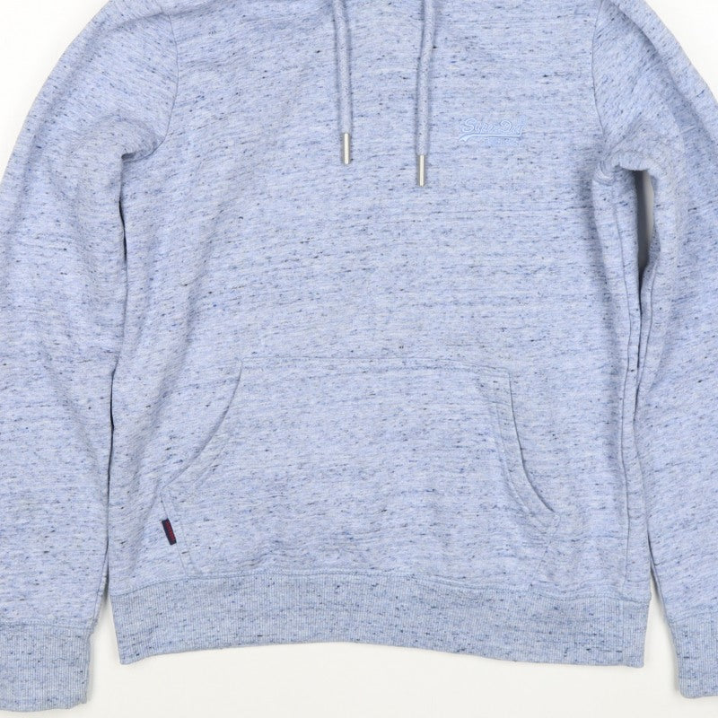 Superdry Women’s Blue UK 10 Pullover Hoodie Logo Drawstring Pockets