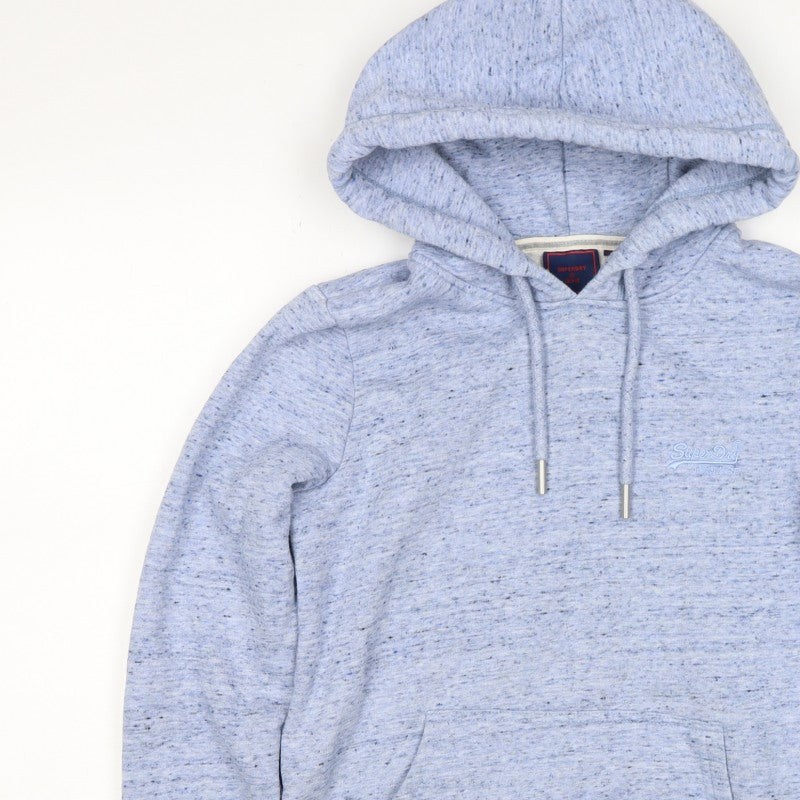 Superdry Women’s Blue UK 10 Pullover Hoodie Logo Drawstring Pockets