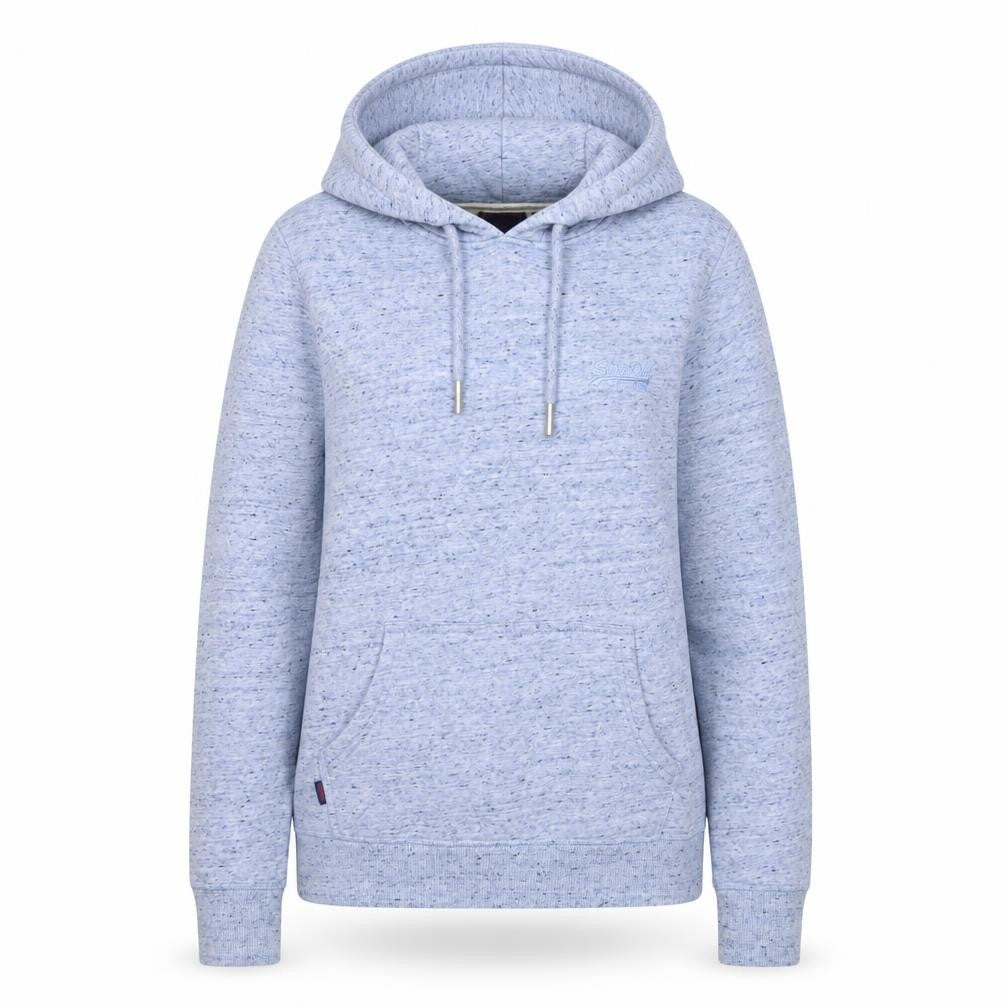 Superdry Women’s Blue UK 10 Pullover Hoodie Logo Drawstring Pockets