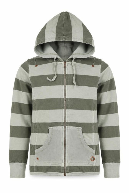 Lambretta Boys Grey Striped Full Zip Hooded Hoodie Age 10 Cotton