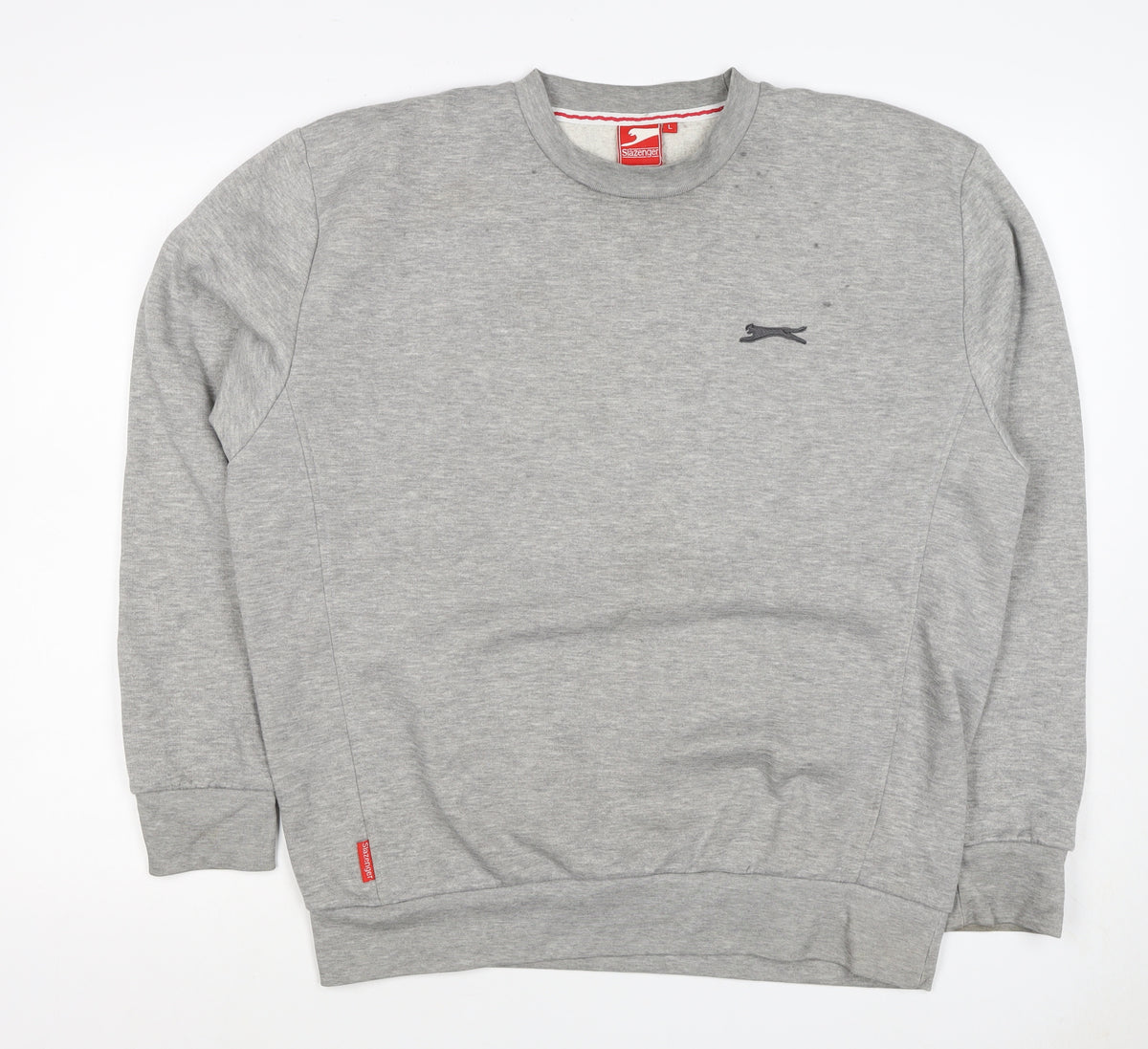Slazenger Men’s Grey L Crew Neck Pullover Fleece Sweatshirt Logo