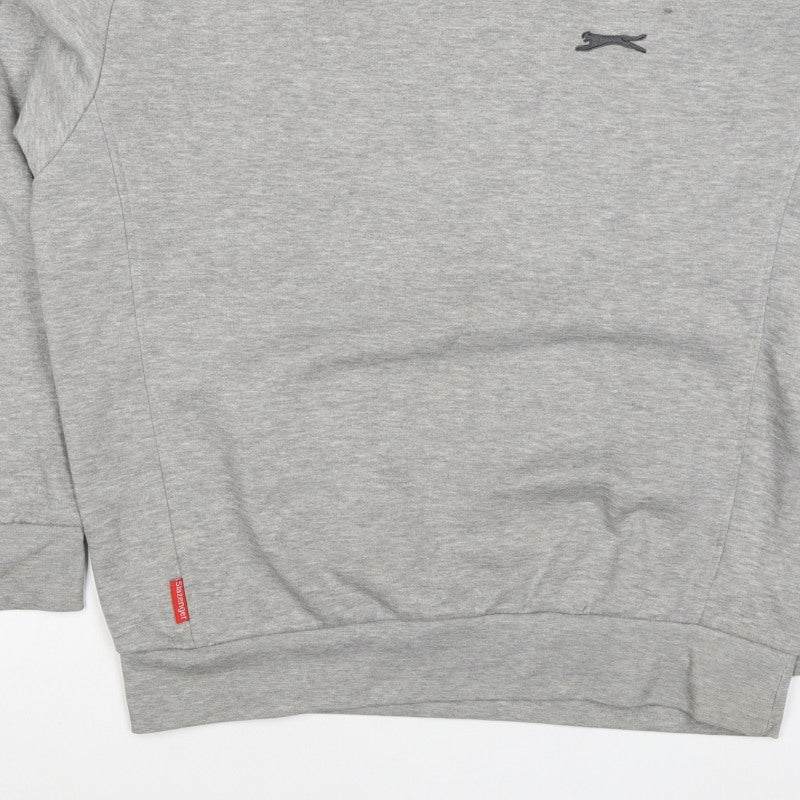 Slazenger Men’s Grey L Crew Neck Pullover Fleece Sweatshirt Logo