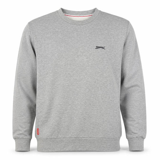 Slazenger Men’s Grey L Crew Neck Pullover Fleece Sweatshirt Logo
