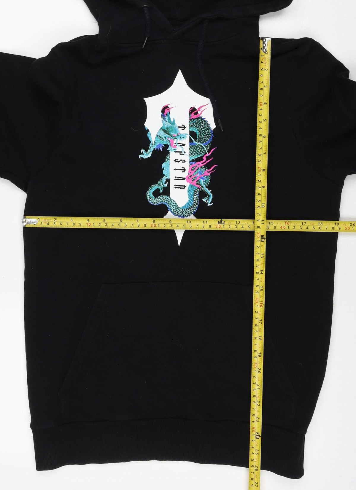 Hustla Men’s Black S Dragon Graphic Print Pullover Hoodie