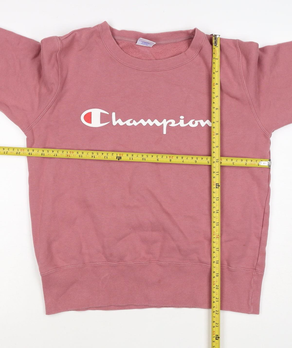 Champion Women Pink XL Logo Crew Neck Pullover Fleece Sweatshirt