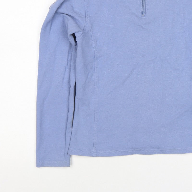 Decathlon Women Blue UK 14 1/4 Zip Stretch Sweatshirt