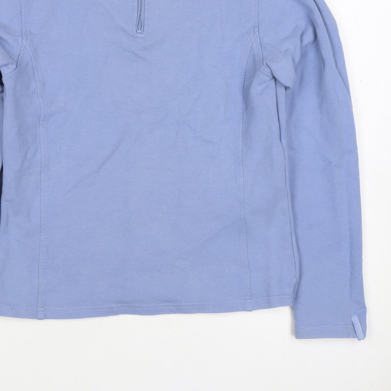 Decathlon Women Blue UK 14 1/4 Zip Stretch Sweatshirt