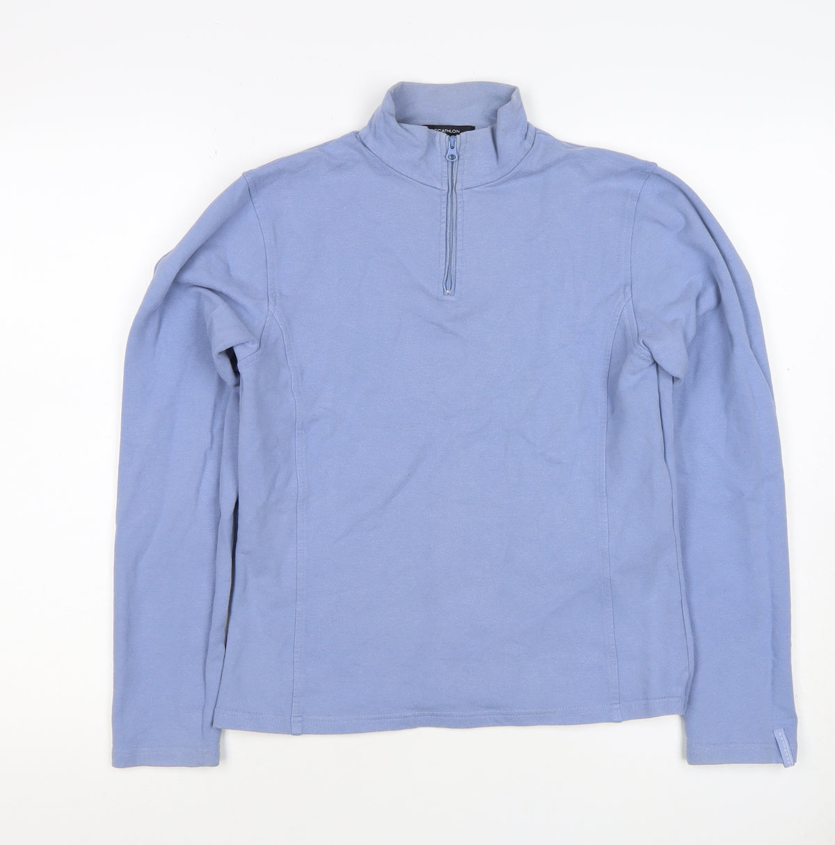 Decathlon Women Blue UK 14 1/4 Zip Stretch Sweatshirt