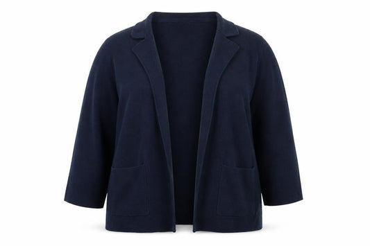 Crew Clothing Company Women’s Blue Wool Blend Open Cardigan Size 18