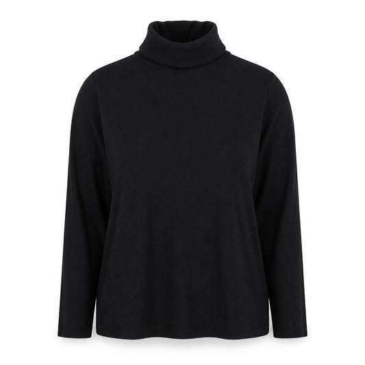 John Lewis Women’s Black Size 16 Ribbed Roll Neck Long Sleeve Top