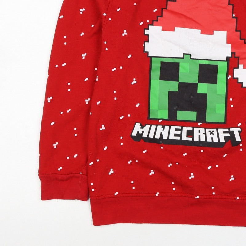 Mad Engine Teens XL Red Minecraft Christmas Creeper Sweatshirt
