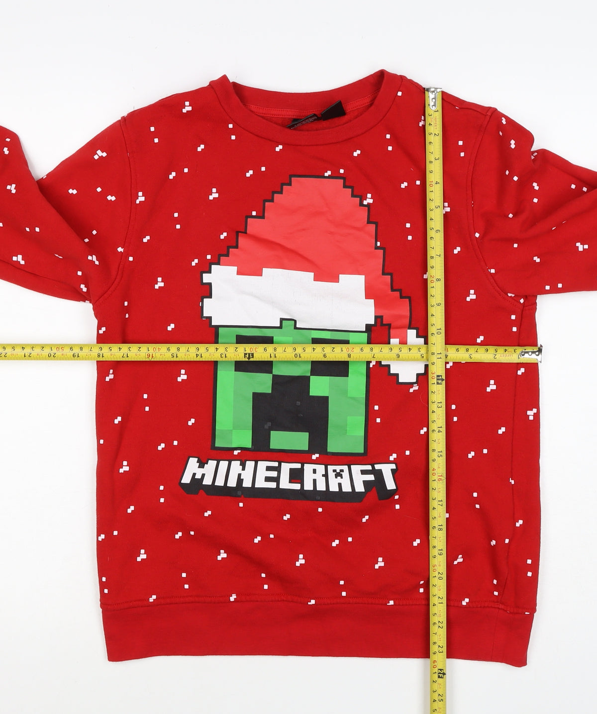 Mad Engine Teens XL Red Minecraft Christmas Creeper Sweatshirt