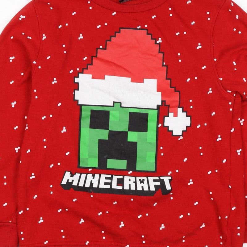 Mad Engine Teens XL Red Minecraft Christmas Creeper Sweatshirt
