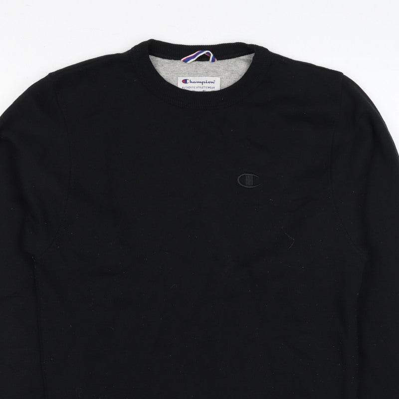 Champion Men’s Black M Crew Neck Logo Pullover Sweatshirt