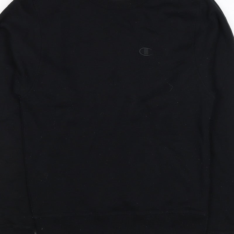 Champion Men’s Black M Crew Neck Logo Pullover Sweatshirt