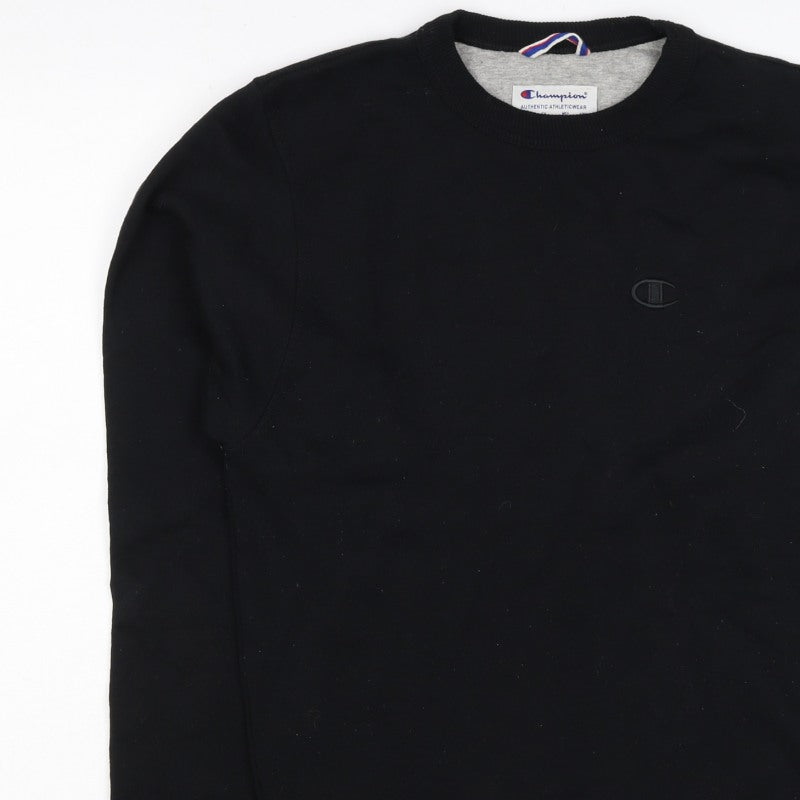 Champion Men’s Black M Crew Neck Logo Pullover Sweatshirt