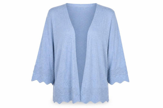 Dorothy Perkins Women's Blue UK 12 Open Knit 3/4 Sleeve Cardigan