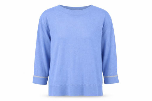 Joules Women’s Blue UK 18 Round Neck Cotton Blend Knit Jumper