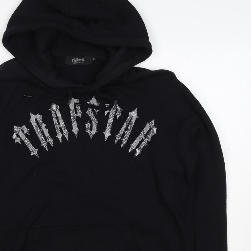 Trapstar Men’s Black Small Pullover Graphic Logo Hoodie