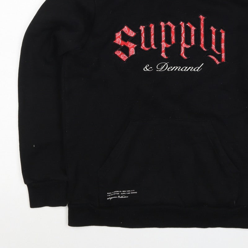 Supply & Demand Boys Black 12-13 Years Pullover Hoodie Logo
