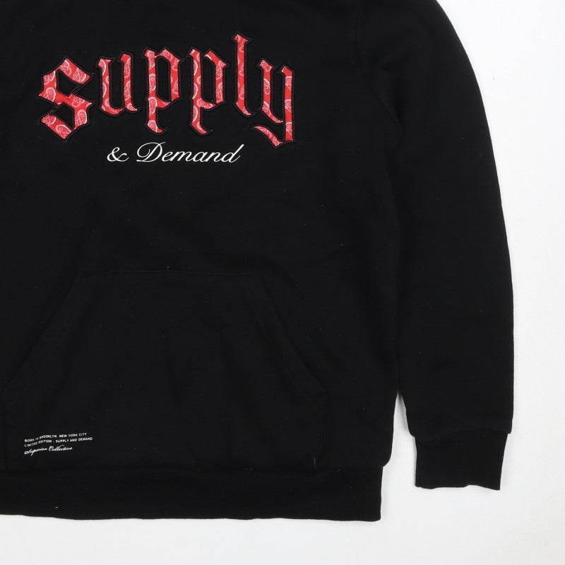 Supply & Demand Boys Black 12-13 Years Pullover Hoodie Logo