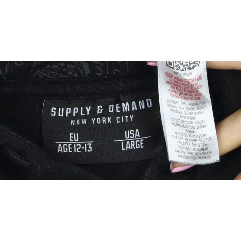 Supply & Demand Boys Black 12-13 Years Pullover Hoodie Logo