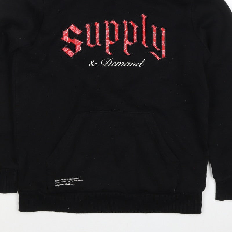 Supply & Demand Boys Black 12-13 Years Pullover Hoodie Logo