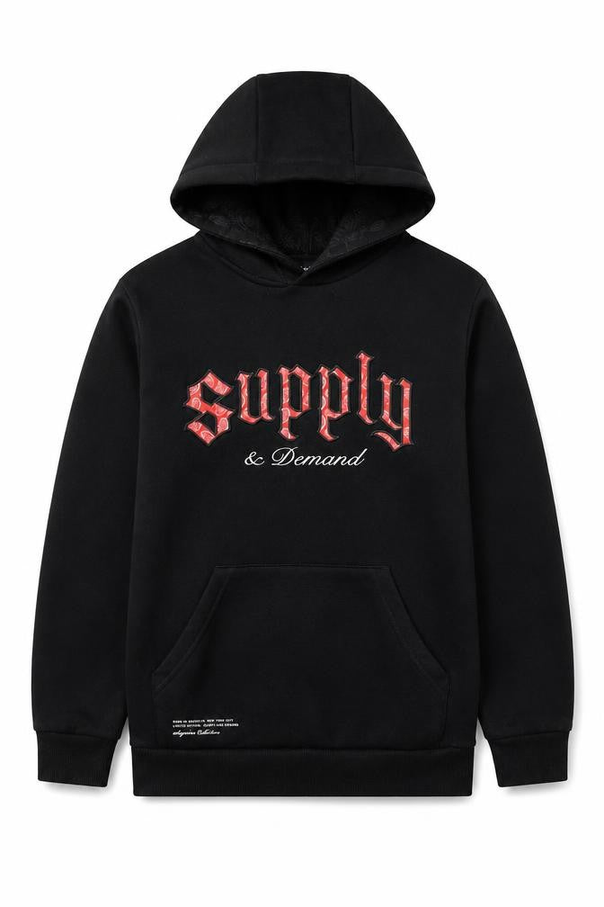 Supply & Demand Boys Black 12-13 Years Pullover Hoodie Logo