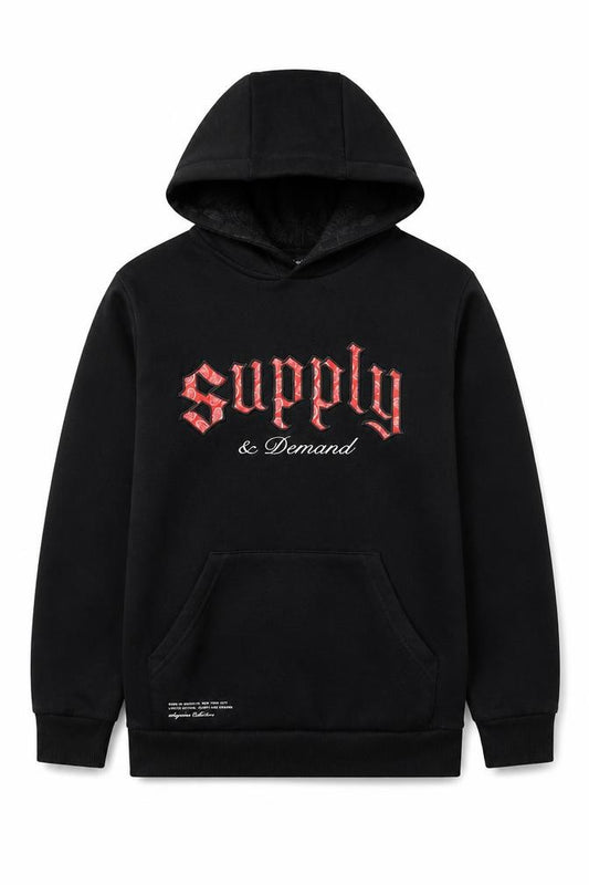 Supply & Demand Boys Black 12-13 Years Pullover Hoodie Logo