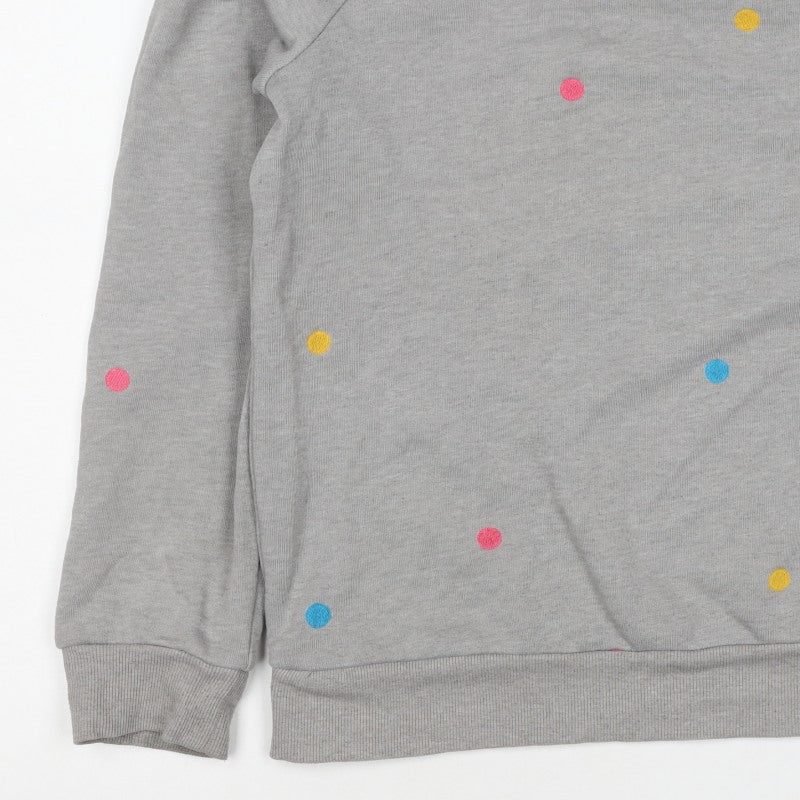 Crew Clothing Company Women's Grey Size 12 Polka Dot Pullover Sweatshirt