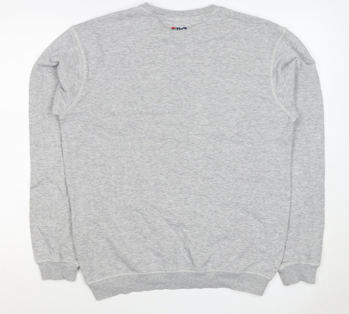 FILA Men's Grey M Logo Graphic Crew Neck Pullover Sweatshirt