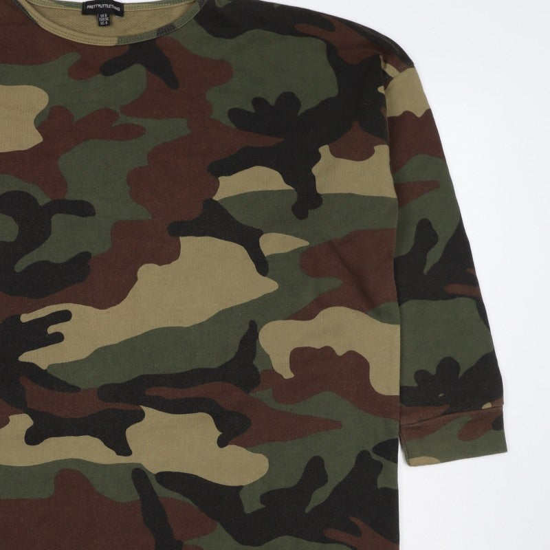 PrettyLittleThing Women Multicoloured Camo UK 8 Pullover Sweatshirt