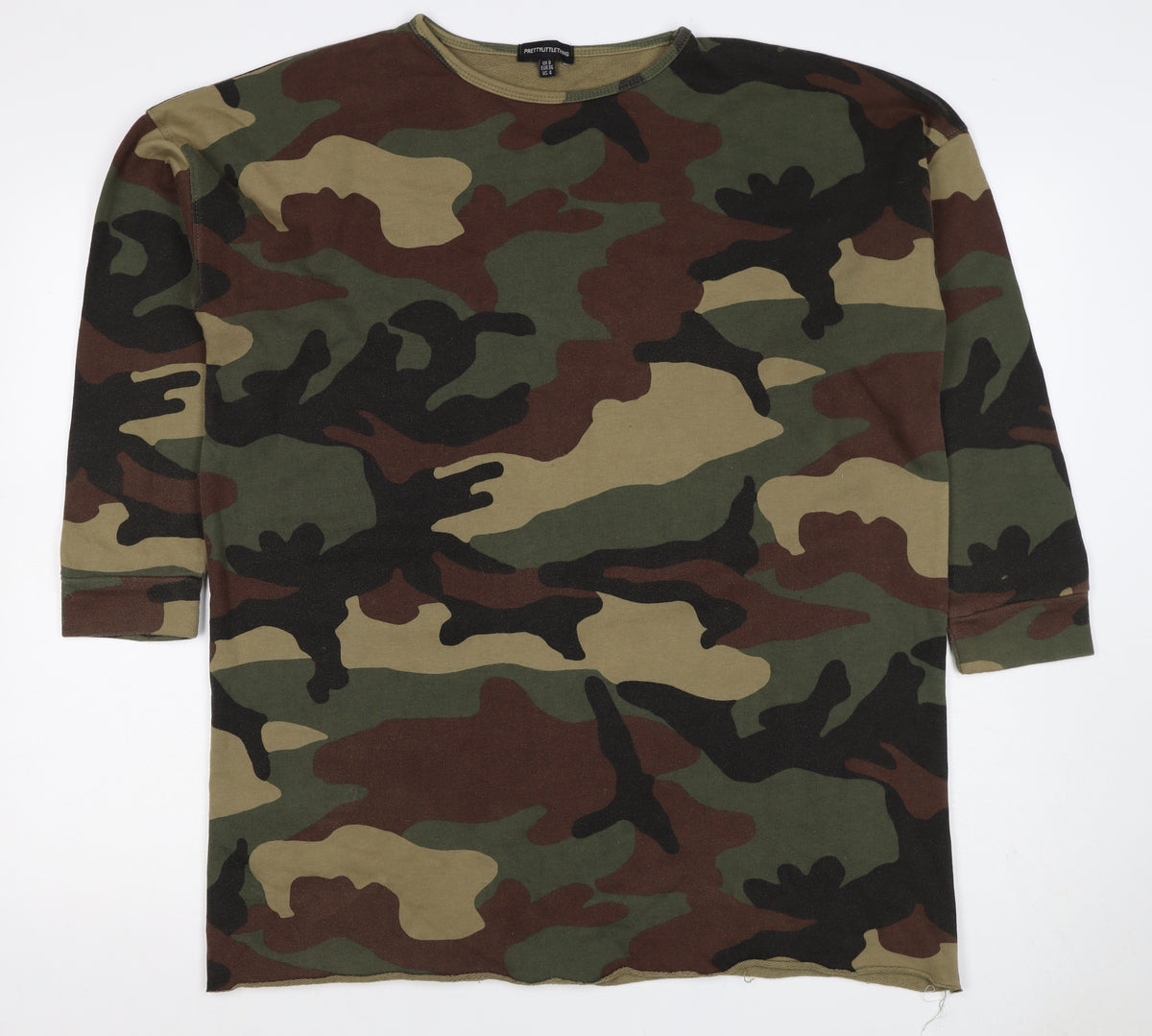 PrettyLittleThing Women Multicoloured Camo UK 8 Pullover Sweatshirt