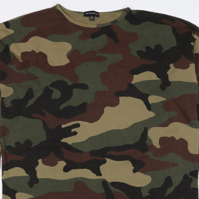 PrettyLittleThing Women Multicoloured Camo UK 8 Pullover Sweatshirt