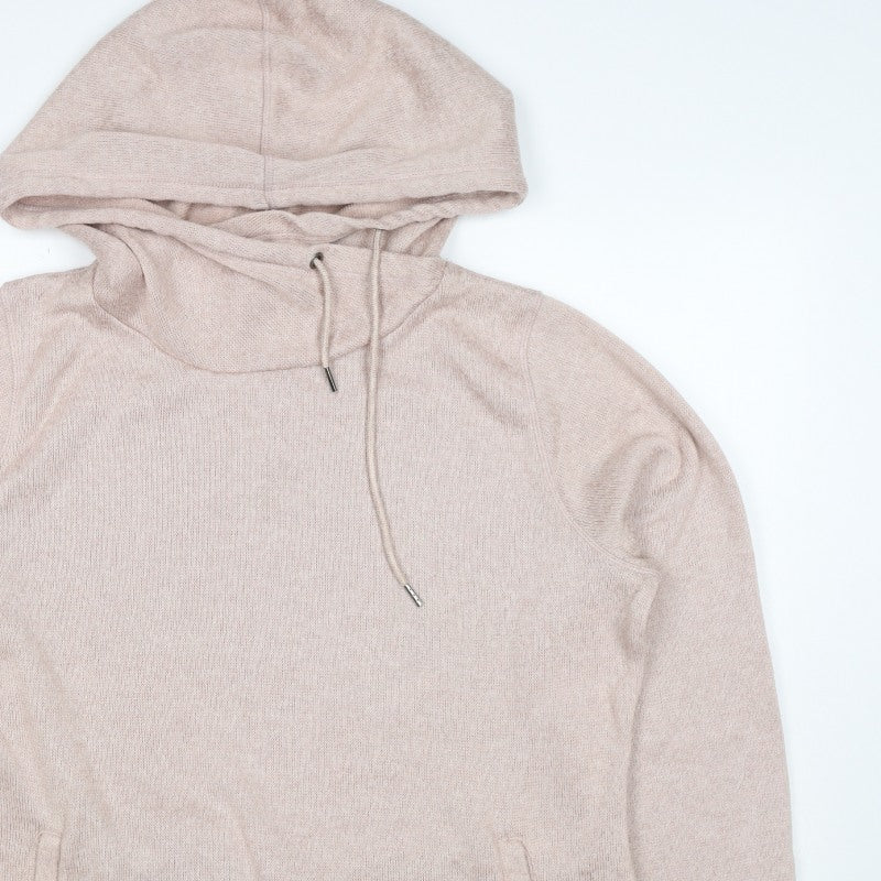TOC24 Women’s Beige Size 18 Knit Hooded Pullover Sweatshirt Pockets