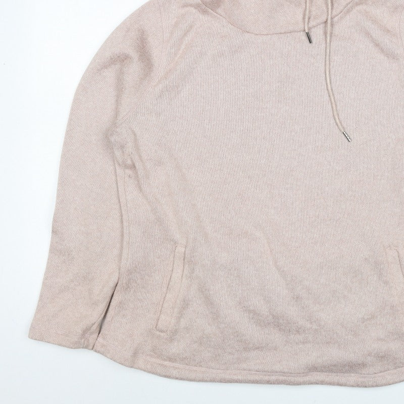 TOC24 Women’s Beige Size 18 Knit Hooded Pullover Sweatshirt Pockets