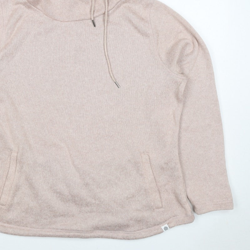 TOC24 Women’s Beige Size 18 Knit Hooded Pullover Sweatshirt Pockets