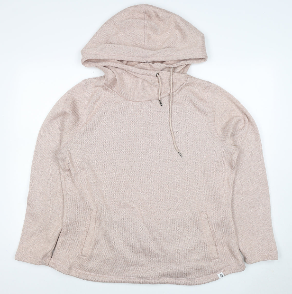 TOC24 Women’s Beige Size 18 Knit Hooded Pullover Sweatshirt Pockets