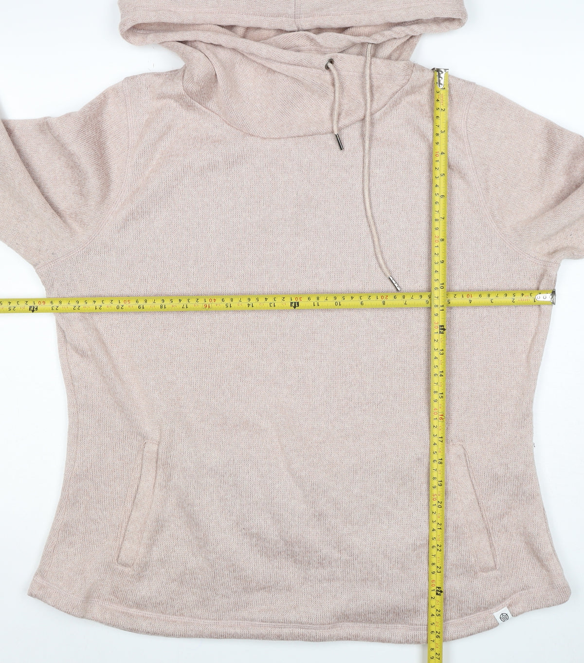 TOC24 Women’s Beige Size 18 Knit Hooded Pullover Sweatshirt Pockets