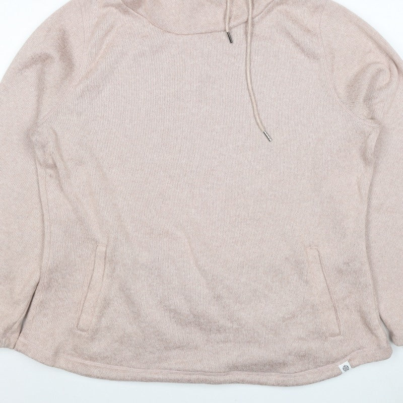 TOC24 Women’s Beige Size 18 Knit Hooded Pullover Sweatshirt Pockets
