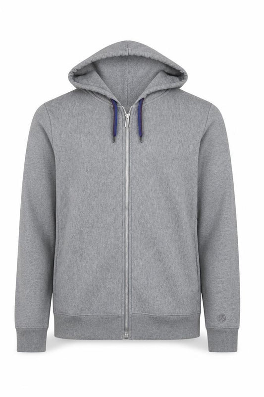 Paul Smith Men’s Grey M Full Zip Cotton Hoodie Logo Drawstring
