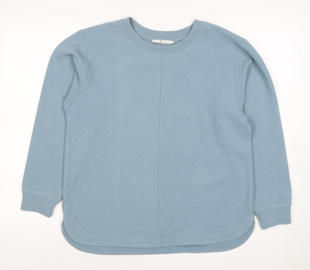 Tu Woman Blue Ribbed Stretch Pullover Sweatshirt Size 10