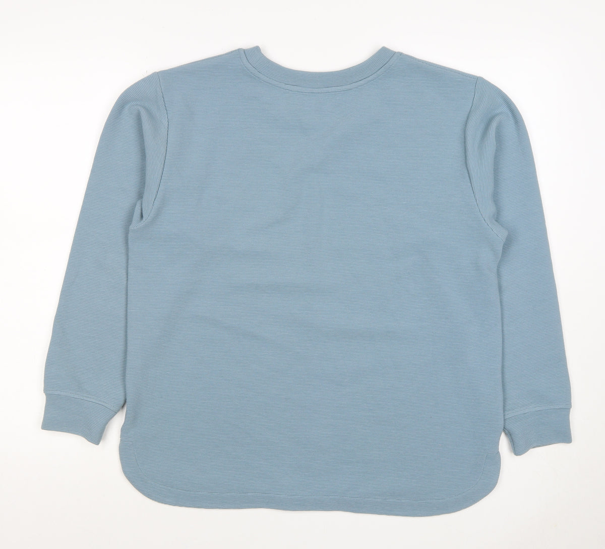 Tu Woman Blue Ribbed Stretch Pullover Sweatshirt Size 10
