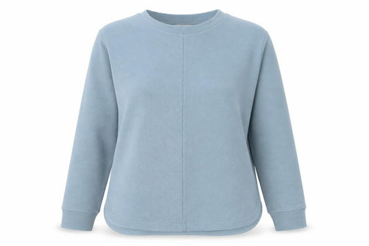 Tu Woman Blue Ribbed Stretch Pullover Sweatshirt Size 10
