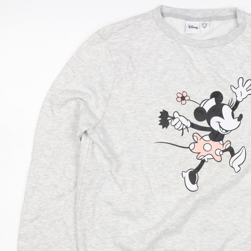 Disney Women’s Grey Mickey Mouse Graphic Pullover Sweatshirt S 10/12