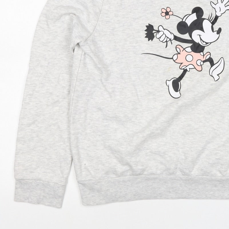 Disney Women’s Grey Mickey Mouse Graphic Pullover Sweatshirt S 10/12