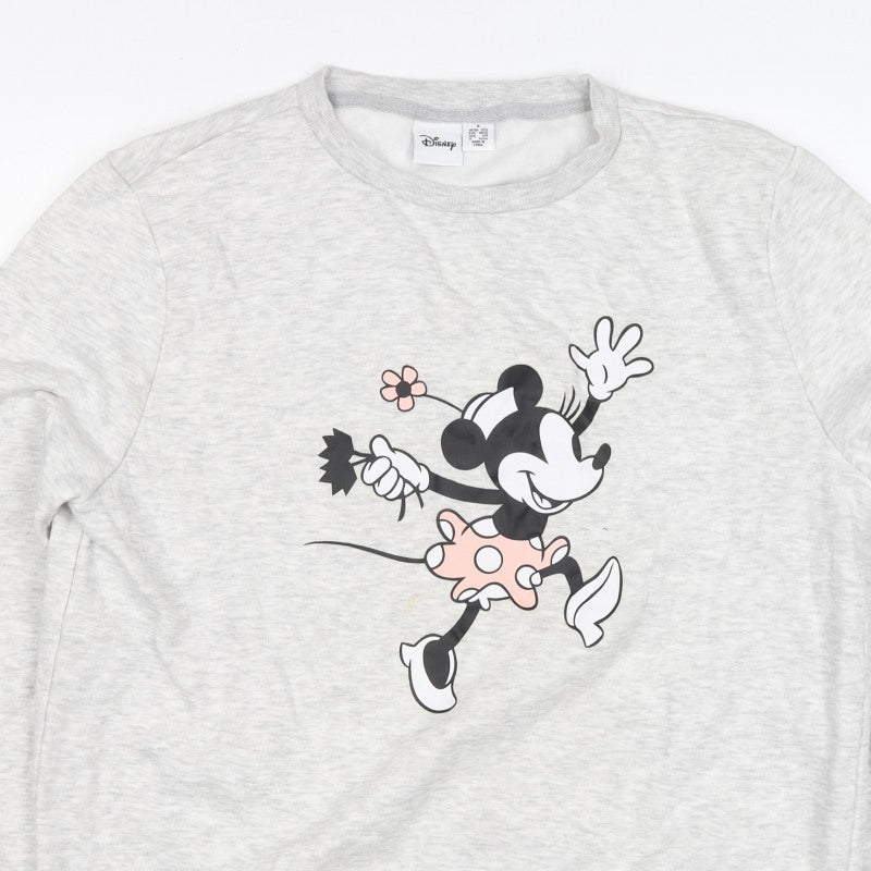 Disney Women’s Grey Mickey Mouse Graphic Pullover Sweatshirt S 10/12