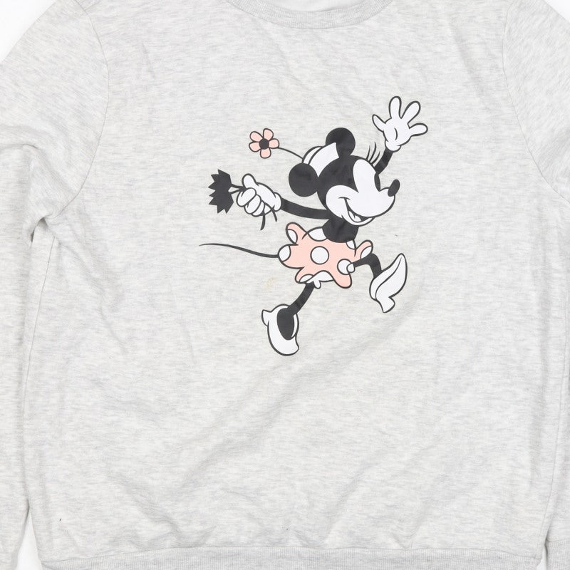 Disney Women’s Grey Mickey Mouse Graphic Pullover Sweatshirt S 10/12