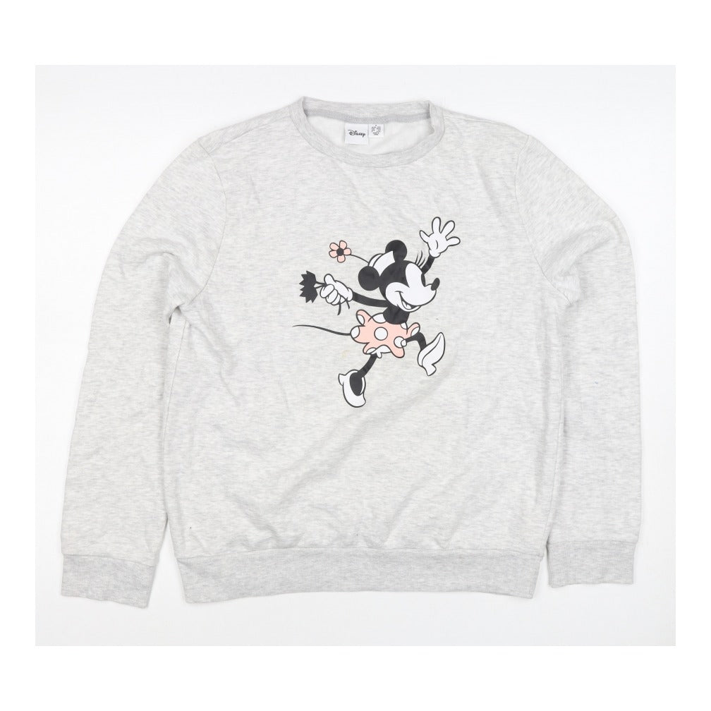 Disney Women’s Grey Mickey Mouse Graphic Pullover Sweatshirt S 10/12